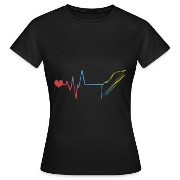 Bow and arrow pulse heartbeat - Women's T-Shirt - black - Front - AI Model Female 172 dark (172cm)