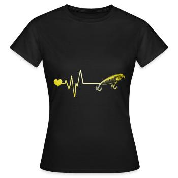 Angelhaken Puls - Frauen T-Shirt - Schwarz - Vorne - AI Model Female 172 dark (172cm)