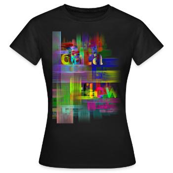 DATA FLOW - Frauen T-Shirt - Schwarz - Vorne - AI Model Female 172 dark (172cm)
