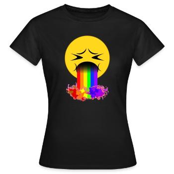 Regenbogen Kotzi - Frauen T-Shirt - Schwarz - Vorne - AI Model Female 172 dark (172cm)