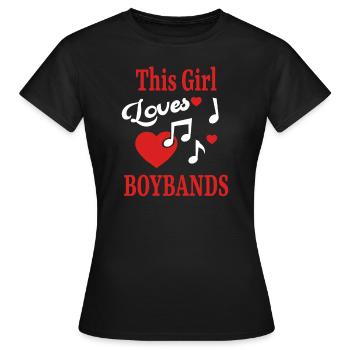 Cette fille aime les boybands Lover Fangirl Concert - T-shirt Femme - noir - Devant - AI Model Female 172 dark (172cm)