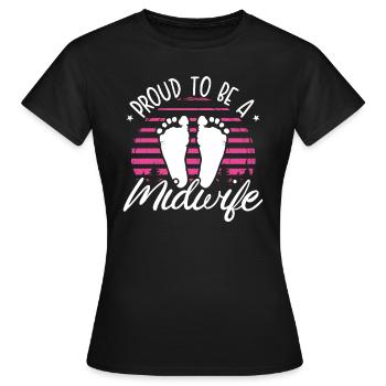 Sage-femme fière d’être sage-femme - T-shirt Femme - noir - Devant - AI Model Female 172 dark (172cm)