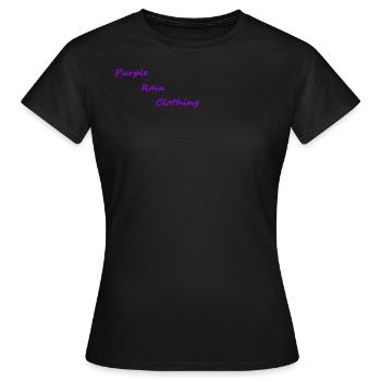 Purple Rain Clothing Text - Frauen T-Shirt - Schwarz - Vorne - AI Model Female 172 dark (172cm)