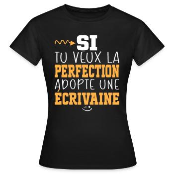 Métier Humour Femme Écrivaine - T-shirt Femme - noir - Devant - AI Model Female 172 dark (172cm)