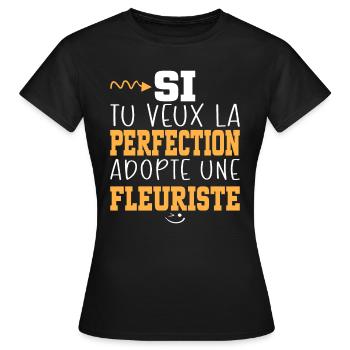 Métier Humour Femme Fleuriste - T-shirt Femme - noir - Devant - AI Model Female 172 dark (172cm)