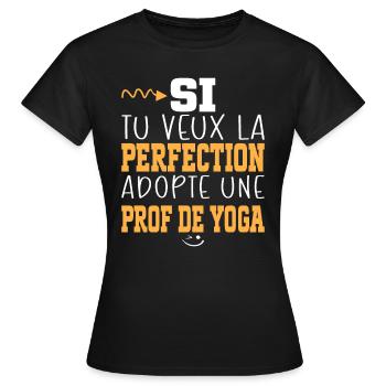 Métier Humour Femme Professeur de yoga - T-shirt Femme - noir - Devant - AI Model Female 172 dark (172cm)