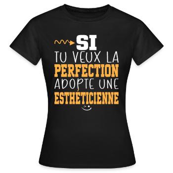 Métier Humour Femme Esthéticienne - T-shirt Femme - noir - Devant - AI Model Female 172 dark (172cm)