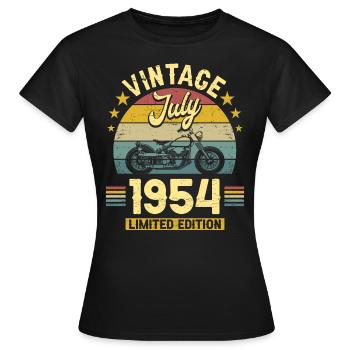Biker 70 Jahre alt 1954 Juli Geburtstag - Frauen T-Shirt - Schwarz - Vorne - AI Model Female 172 dark (172cm)