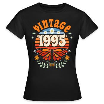 Papillon Jahr 1995 Frau 30 Jahre Jubiläum - Frauen T-Shirt - Schwarz - Vorne - AI Model Female 172 dark (172cm)