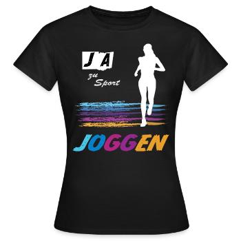 JA zu Laufen & Sport 🏃 Bunte Vibes - Frauen T-Shirt - Schwarz - Vorne - AI Model Female 172 dark (172cm)