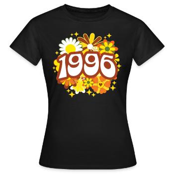 Hippi 30 Jahre Frau Geburtstag 1996 - Frauen T-Shirt - Schwarz - Vorne - AI Model Female 172 dark (172cm)