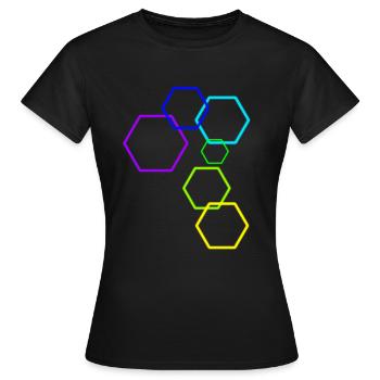 La construction [Hexagon] - T-shirt Femme - noir - Devant - AI Model Female 172 dark (172cm)