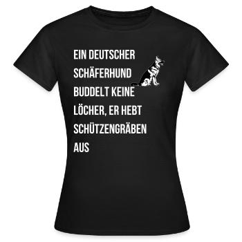 Ein deutscher Schaeferhund - Frauen T-Shirt - Schwarz - Vorne - AI Model Female 172 dark (172cm)