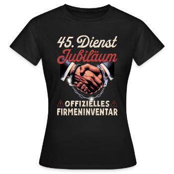 Cadeau d’anniversaire de l’entreprise pour les 45 ans de l’entreprise - T-shirt Femme - noir - Devant - AI Model Female 172 dark (172cm)