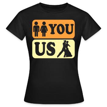 Humor Gesellschaftstanz Gesellschaftstanz Gesellschaftstanz - Frauen T-Shirt - Schwarz - Vorne - AI Model Female 172 dark (172cm)