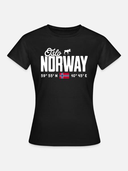 Norwegen Norway Norge Skandinavien Oslo - Frauen T-Shirt - Schwarz