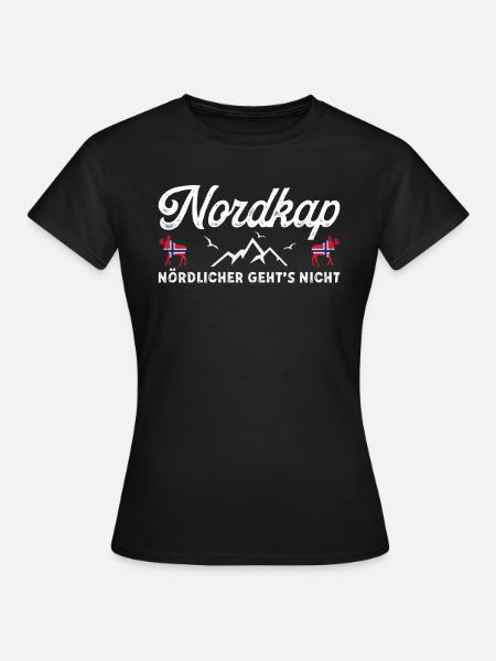 Norwegen Norway Norge Elch Norwegenflagge Nordkap - Frauen T-Shirt - Schwarz