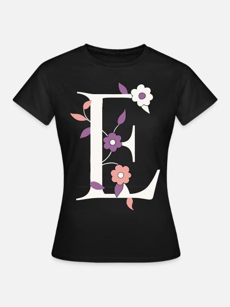 Buchstabe E Monogramm Retro - Frauen T-Shirt - Schwarz