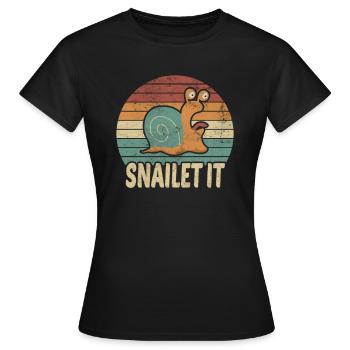 Snailet It Pun escargot cadeau d'escargot - T-shirt Femme - noir - Devant - AI Model Female 172 dark (172cm)