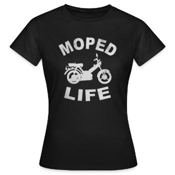 Mobylette Mobylette Life Amant Mobylette Mobylette - T-shirt Femme - noir - Devant - AI Model Female 172 dark (172cm)