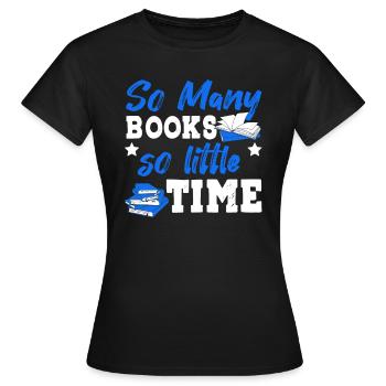 Many Livres Petit Temps Livres Bibliotek Chapitre - T-shirt Femme - noir - Devant - AI Model Female 172 dark (172cm)