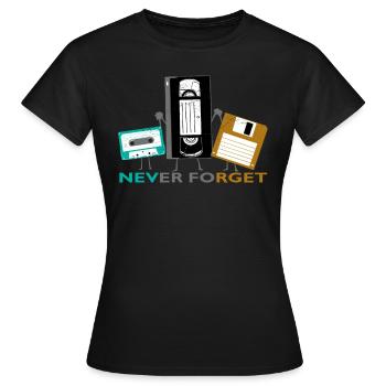 Cassettes Never Forget Cassettes Audio Cassettes - T-shirt Femme - noir - Devant - AI Model Female 172 dark (172cm)