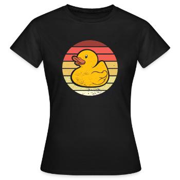 Vintage Quietscheente - Frauen T-Shirt - Schwarz - Vorne - AI Model Female 172 dark (172cm)