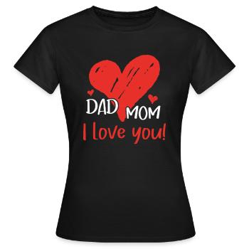 Papa Maman Je t’aime Parents Paternité Maternité - T-shirt Femme - noir - Devant - AI Model Female 172 dark (172cm)