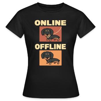 Online Offline Dachshund Dachshund With No Leash - Women's T-Shirt - black - Front - AI Model Female 172 dark (172cm)
