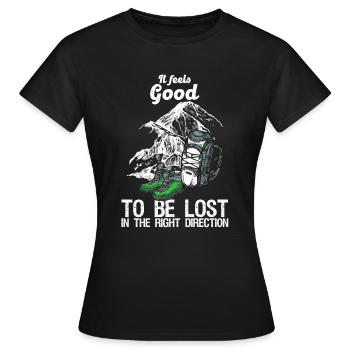 Hikers Mountaineer Good Be Lost Right Direction - Women's T-Shirt - black - Front - AI Model Female 172 dark (172cm)