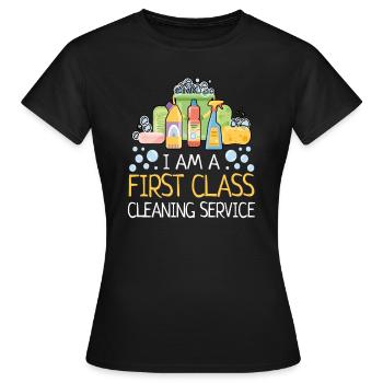 Service de nettoyage de première classe femme de ménage - T-shirt Femme - noir - Devant - AI Model Female 172 dark (172cm)