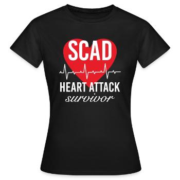 Scad Heart Attack Survivor Herzinfarkt Herzattacke - Frauen T-Shirt - Schwarz - Vorne - AI Model Female 172 dark (172cm)