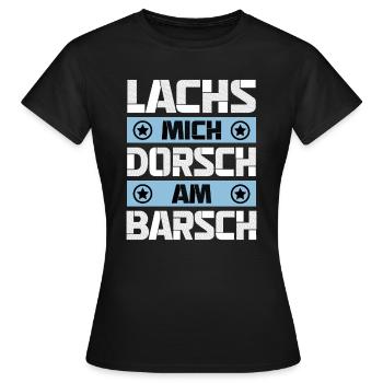 Lachs Mich Dorsch Am Barsch - Frauen T-Shirt - Schwarz - Vorne - AI Model Female 172 dark (172cm)
