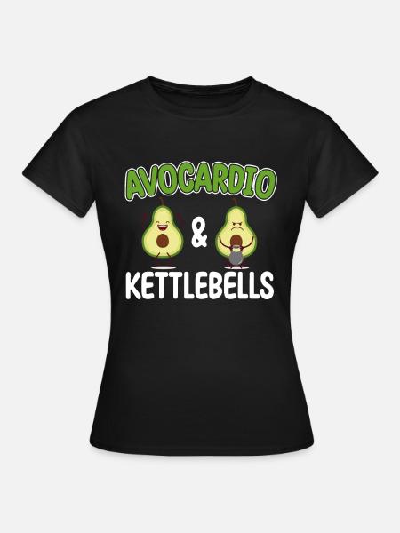 Kettlebell Cardio Avocardio & Kettlebells Vegan - Frauen T-Shirt - Schwarz