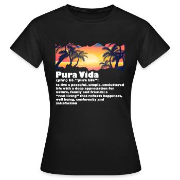 Pura Vida Définition Vie Sagesse Amérique centrale - T-shirt Femme - noir - Devant - AI Model Female 172 dark (172cm)
