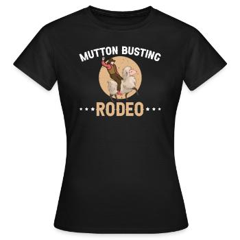 Mutton Busting Rodeo Western Sheep Rider - Women's T-Shirt - black - Front - AI Model Female 172 dark (172cm)