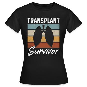 Lungen Kollapse Spender Lunge Überlebender Vintage - Frauen T-Shirt - Schwarz - Vorne - AI Model Female 172 dark (172cm)