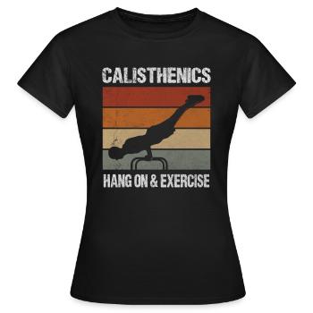 Gymnastique Accroche-Et Exercice Renforcement musculaire - T-shirt Femme - noir - Devant - AI Model Female 172 dark (172cm)