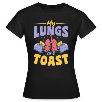 My Lungs Are Toast Lungen Transplantation Kawaii - Frauen T-Shirt - Schwarz - Vorne - AI Model Female 172 dark (172cm)