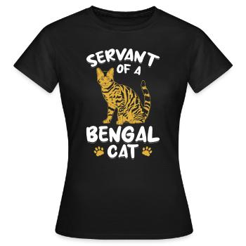 Serviteur Bengal Chat Velours Patte Hybride Race de chat - T-shirt Femme - noir - Devant - AI Model Female 172 dark (172cm)