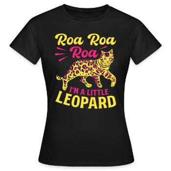 Bengal Cat Leopard Cat breed House tiger - Women's T-Shirt - black - Front - AI Model Female 172 dark (172cm)