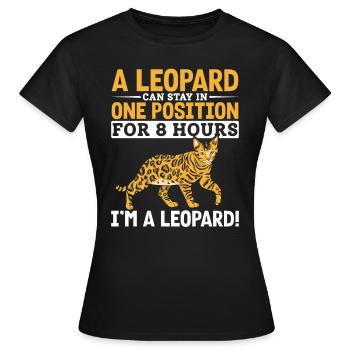 Bengal Cat Race Léopard Velours Patte Cadeau - T-shirt Femme - noir - Devant - AI Model Female 172 dark (172cm)