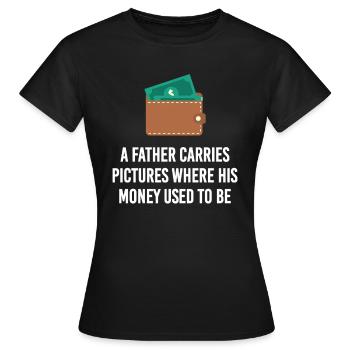 Père Argent Bourse Enfants Enfant Descendance paternelle - T-shirt Femme - noir - Devant - AI Model Female 172 dark (172cm)