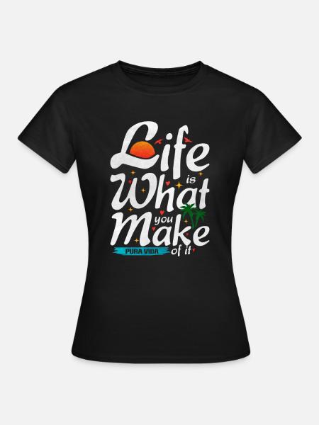 Pura Vida Spruch - Frauen T-Shirt - Schwarz