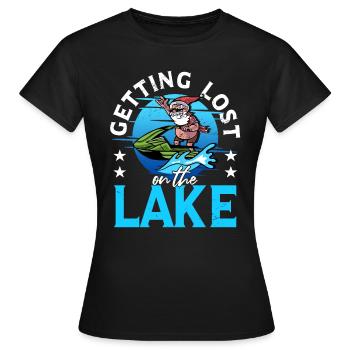 Se perdre sur le bateau à moteur jet skieur du lac - T-shirt Femme - noir - Devant - AI Model Female 172 dark (172cm)