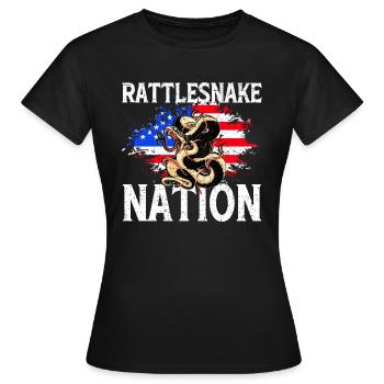 Rattlesnake Nation USA Flag Amphibian Gift - Women's T-Shirt - black - Front - AI Model Female 172 dark (172cm)