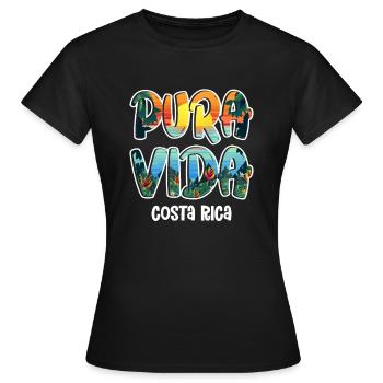 Pura Vida Costa Rica Amérique latine Costa Rica - T-shirt Femme - noir - Devant - AI Model Female 172 dark (172cm)