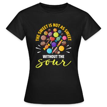 Sweet Is Not As Sweet As The Sour Candy - Women's T-Shirt - black - Front - AI Model Female 172 dark (172cm)