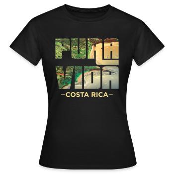 Pura Vida Costa Rica Lateinamerika Costa Ricaner - Frauen T-Shirt - Schwarz - Vorne - AI Model Female 172 dark (172cm)