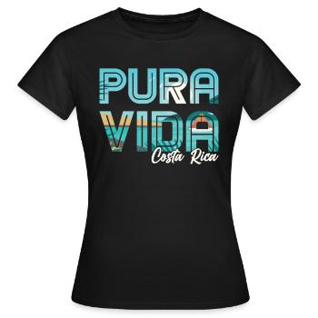 Pura Vida Costa Rica Lateinamerika Costa Ricaner - Frauen T-Shirt - Schwarz - Vorne - AI Model Female 172 dark (172cm)